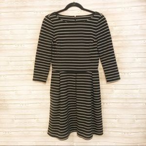 Banana Republic stripe A-line dress with pockets.
